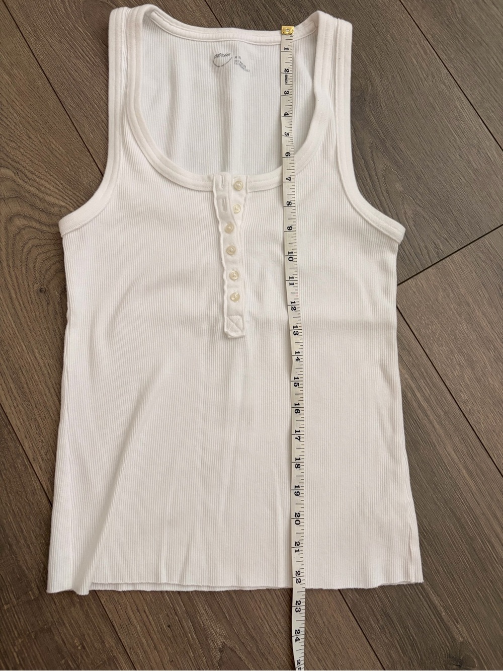 Aerie Women’s White Ribbed Henley Tank Top Size M - Picture 4 of 11
